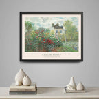 Cuadro Dormitorio Living Monet El Jardin Del Artista Flores Marco Negro