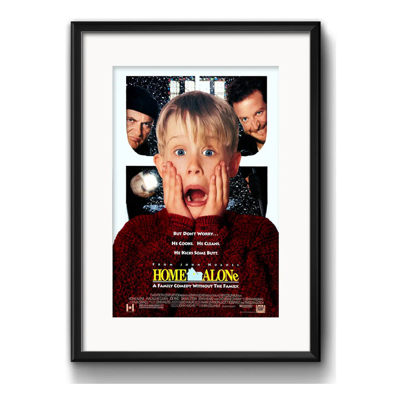 Cuadro Mi Pobre Angelito Home Alone Pelicula Con Paspartú Marco Negro