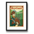 Cuadro Escocia Scottish Bagpipe Scotia Decoracion Paspartú Marco Negro