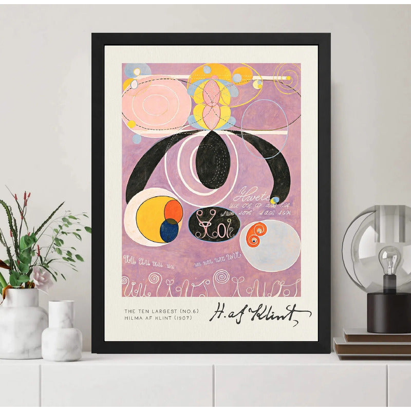 Cuadro Dormitorio Living Hilma Klint Adultez N. 6 Signature Marco Negro