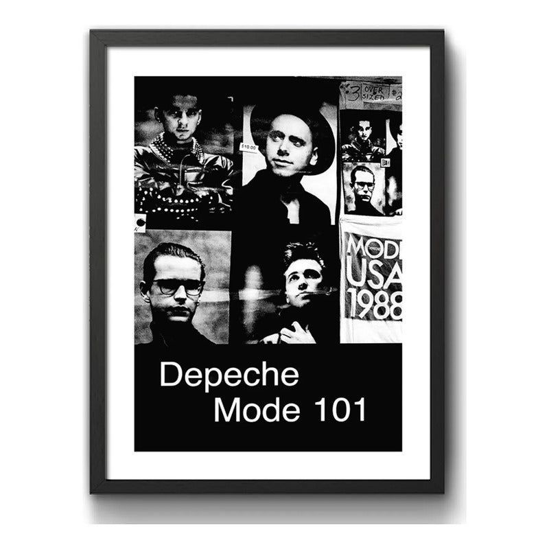 Cuadro Depeche Mode 101 Concierto Rock Pop En Blanco Y Negro Marco Negro