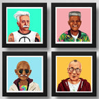 Set 4 Cuadros Einstein Mandela Gandhi Dalai Pop Art Hipster