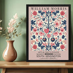 Cuadro Dormitorio Flores Romántica William Morris Botanico 2 Marco Negro
