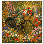 Cuadro Bicicleta Gustav Klimt Arte Flores Jardin Campestre Marco Blanco