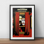 Cuadro Halloween John Carpenter Terror Pelicula Con Paspartú Marco Negro