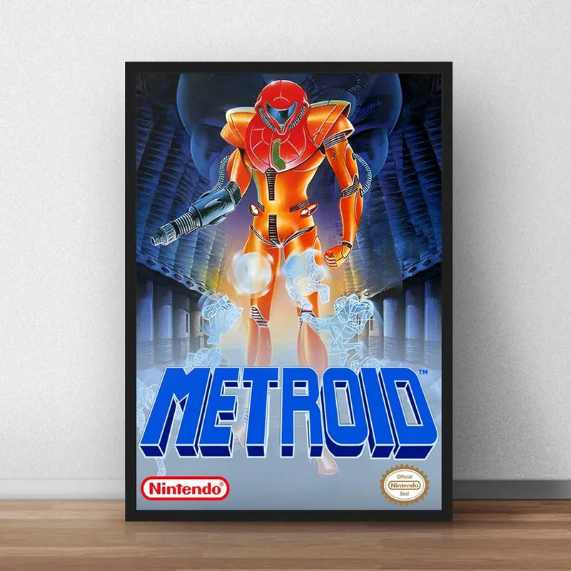 Cuadro Metroid Samus Nintendo Game Videojuego Decoracion Bs3 Marco Negro