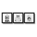 Set 3 Cuadros Gato Baño Blanco Y Negro Mascota Pet Decora