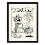 Cuadro Tom Y Jerry Tostada Cocina Hanna Barbera Dibujo Tv Marco Negro