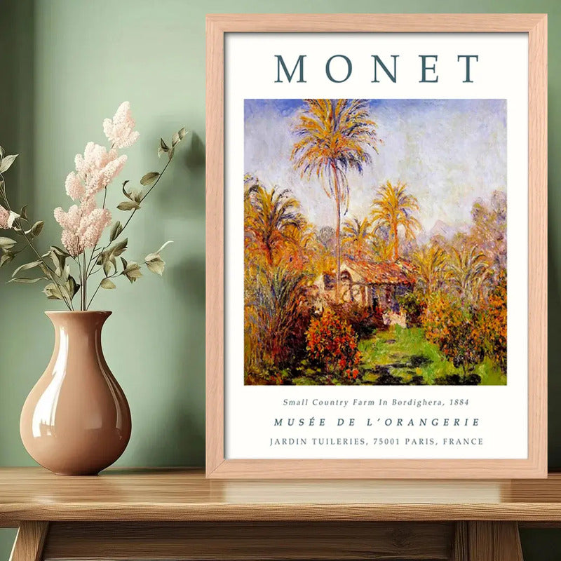 Cuadro Dormitorio Living Monet Granja Bordighera Marco Oak Marco Marrón Claro