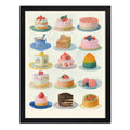Cuadro Colección De Dulces Y Pasteles Arte Bake Chef Cocina Marco Negro