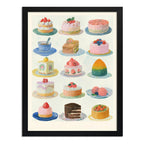 Cuadro Colección De Dulces Y Pasteles Arte Bake Chef Cocina Marco Negro