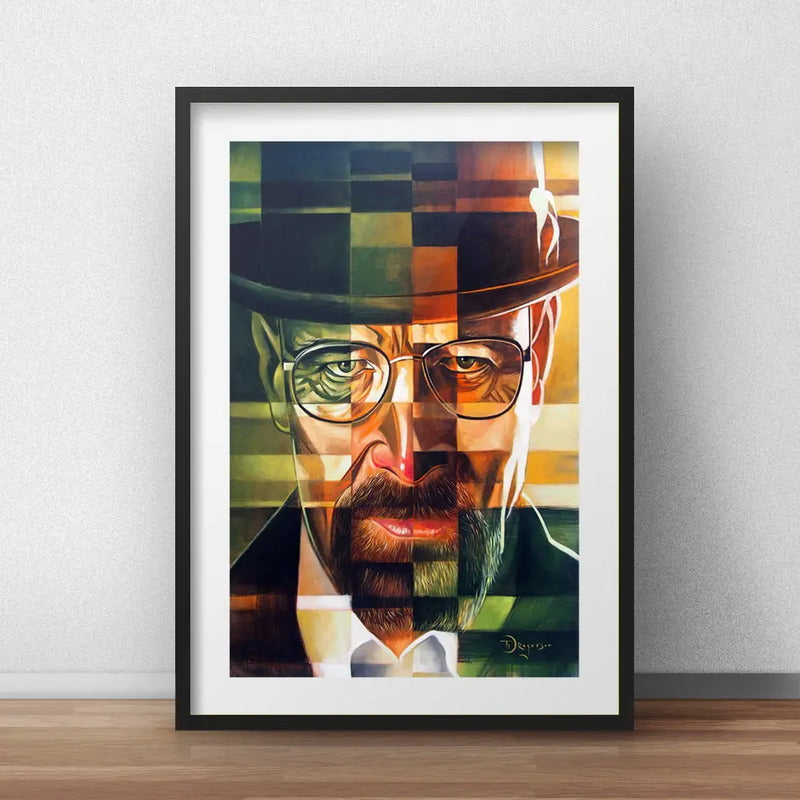 Cuadro Breaking Bad Heisenberg Brs1 Decoracion Con Paspartú Marco Negro