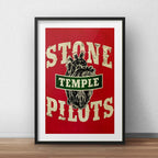 Cuadro Stone Temple Pilots Banda Grunge Rock Con Paspartú Marco Negro