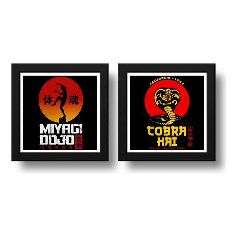 Set 2 Cuadros Cobra Kai Serie Karate Kid Miyagi Gym Decora
