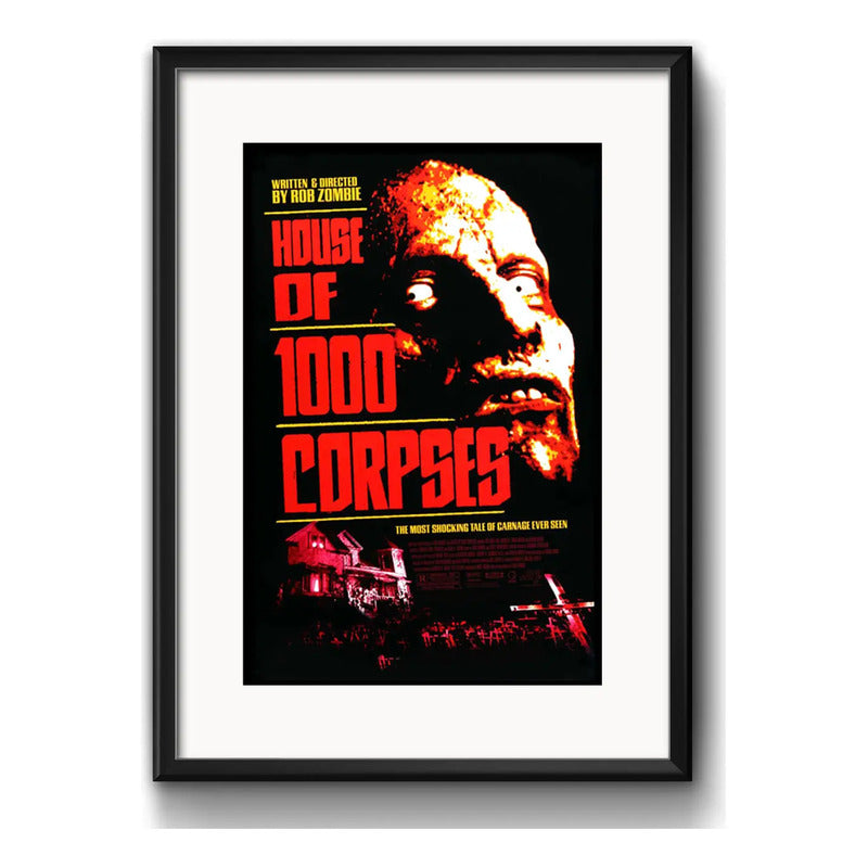Cuadro House Of 1000 Corpses Pelicula Terror Con Paspartú Marco Negro