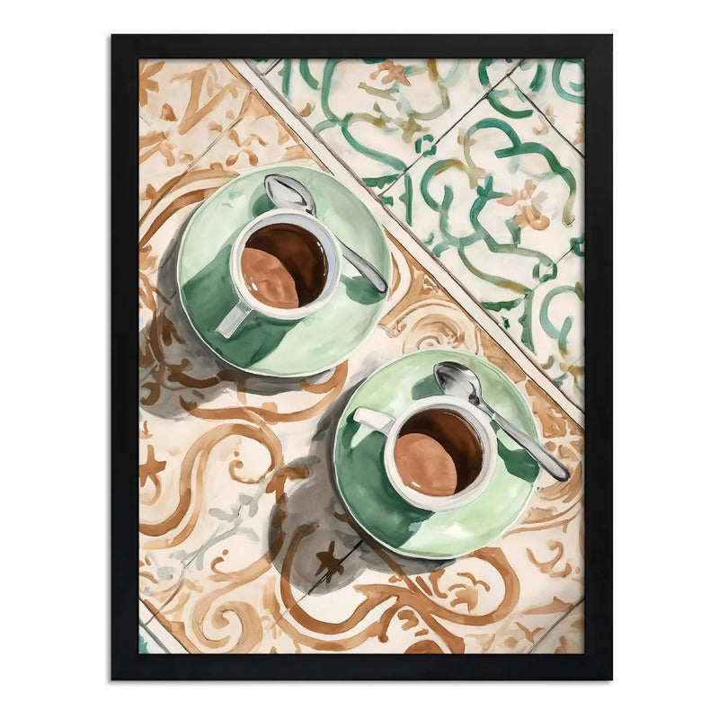 Cuadro Ritual De Café Espresso Cocina Chef Bake Decoracion Marco Negro