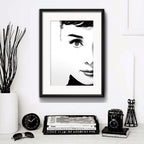 Cuadro Audrey Hepburn Retro Cine Hollywood Con Paspartu