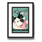 Cuadro Pitbull Retro Vintage Frase Perro Pet Con Paspartú Marco Negro