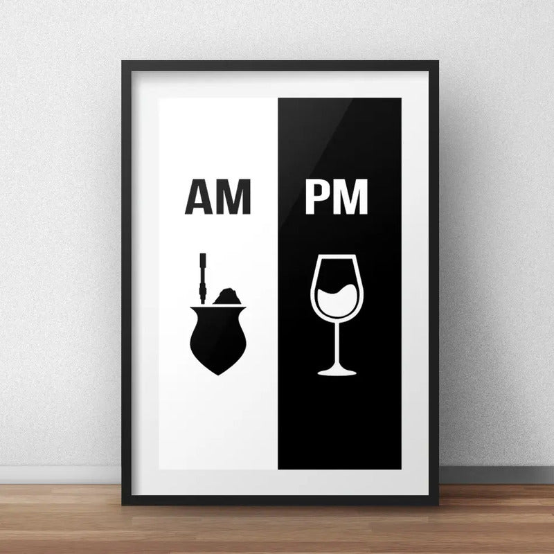 Cuadro Am Pm Mate Vino Cocina Living Decoracion Con Paspartú
