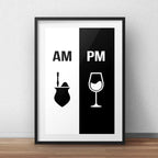 Cuadro Am Pm Mate Vino Cocina Living Decoracion Con Paspartú