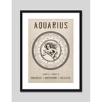 Cuadro Acuario Signo Astrologia Horoscopo Zodiaco Decoracion Marco Negro