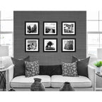 Set 6 Cuadros Montevideo Blanco Y Negro Ciudad Paisajes