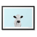 Cuadro Vaca Pop Art Hacienda Country Ganado Decoracion Aquamarine Blue Marco Negro