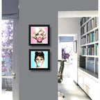 Set 2 Cuadros Marilyn Monroe Audrey Hepburn Chicle Pop Art