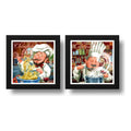 Set 2 Cuadros Chef Gourmet Vino Pasta Cocina Arte Decoracion