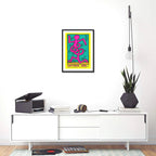 Cuadro Keith Haring Montreux Jazz Festival 1983 Arte Decor Pink Man Con Marco Negro