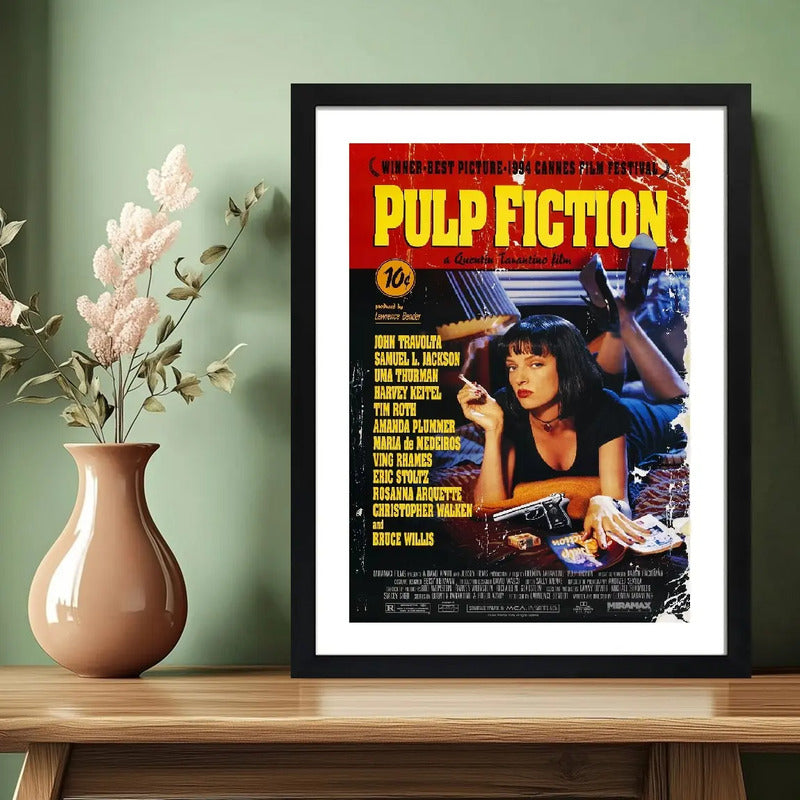 Cuadro Pulp Fiction Tiempos Violentos Pelicula Tarantino Marco Negro