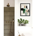 Cuadro Dormitorio Living Boho Arte Abstracto Tierra Urbana Marco Negro
