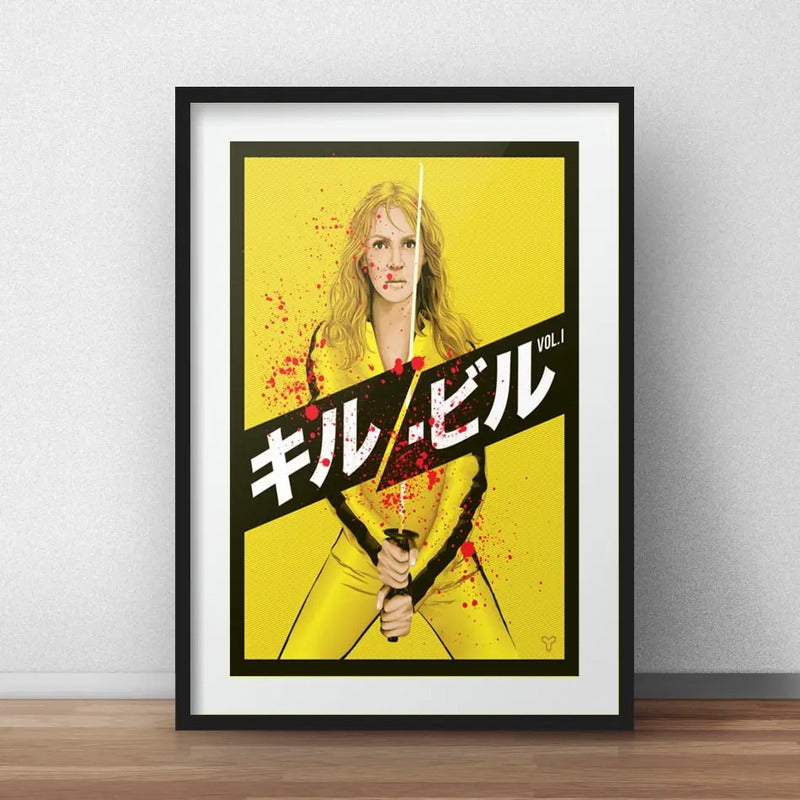 Cuadro Kill Bill Pelicula Tarantino Decoracion Con Paspartú Marco Negro