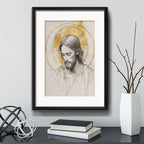 Cuadro Jesús Cristo Senor La Humildad Es Oro Con Paspartú Marco Negro
