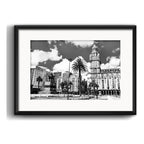 Cuadro Montevideo Fotos En Blanco Y Negro Brs6 Con Paspartú Palacio Salvo Con Marco Negro