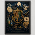 Cuadro Harry Potter Hogwarts Pelicula Iconica Arte Efecto 3d Marco Negro