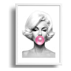 Cuadro Marilyn Monroe Chicle Blanco Y Negro Con Paspartu