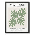 Cuadro Dormitorio Living Matisse Bs3 Tonos Verde Beige Claro Marco Negro