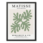 Cuadro Dormitorio Living Matisse Bs3 Tonos Verde Beige Claro Marco Negro