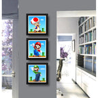 Set 3 Cuadros Marios Bros Luigi Toad Game Videojuego Pop Art