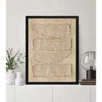 Cuadro Living Dormitorio Abstracto Textura Beige Tonos Nude Marco Negro