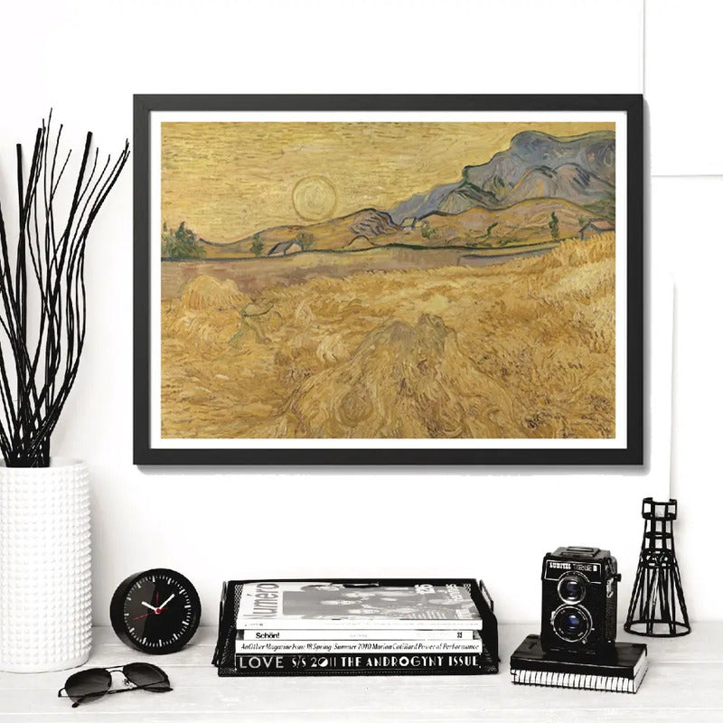 Cuadro Para Living Cocina Estudio Decoracion Moderna Nude Van Gogh Campo De Trigo Color Beige Con Marco Negro