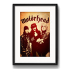 Cuadro Motorhead Metal Rock Banda Decoracion Con Paspartú Marco Negro
