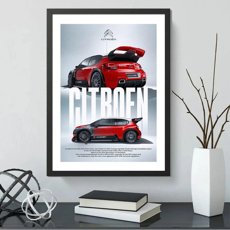 Cuadro Citroën C3 Wrc Concept Auto Carrera Decoracion Marco Negro