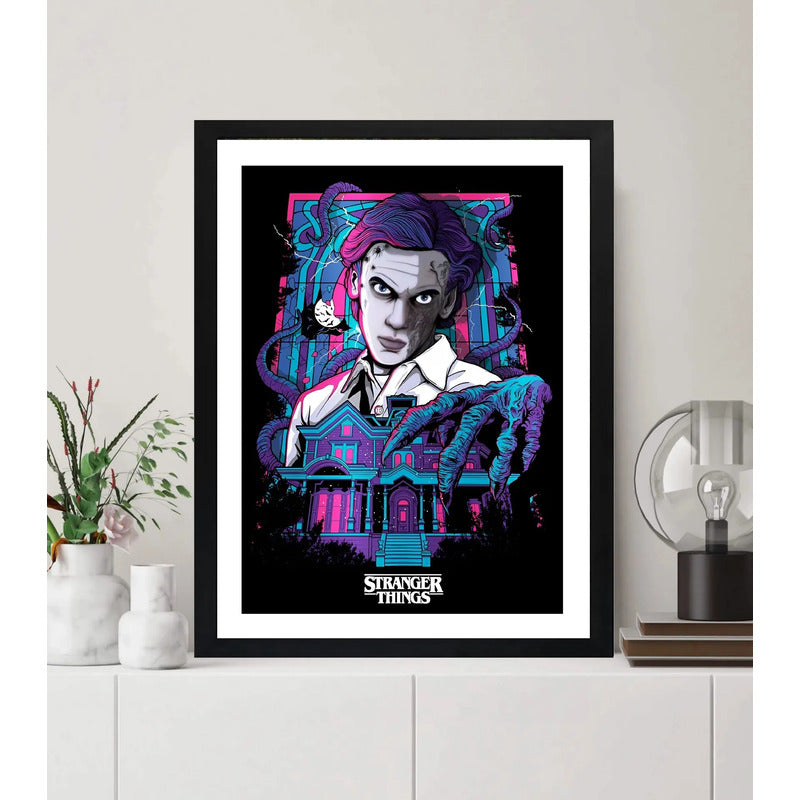 Cuadro Stranger Things Vecna Luminiscente Serie Tv Arte Marco Negro