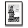 Cuadro Montevideo Foto Blanco Negro Br7 53x43cm Con Paspartú Palacio Salvo Closeup Con Marco Negro