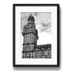 Cuadro Montevideo Foto Blanco Negro Br7 53x43cm Con Paspartú Palacio Salvo Closeup Con Marco Negro
