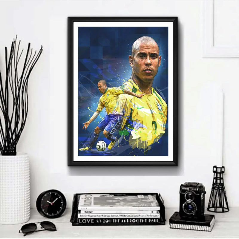 Cuadro Ronaldo Pop Art Fútbol Jugador Brasil Club Decoracion