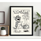 Cuadro Tom Y Jerry Tostada Cocina Hanna Barbera Dibujo Tv Marco Negro