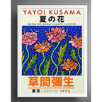 Cuadro Yayoi Kusama Arte Japones Flores Verano Marco Blanco Marco Blanco